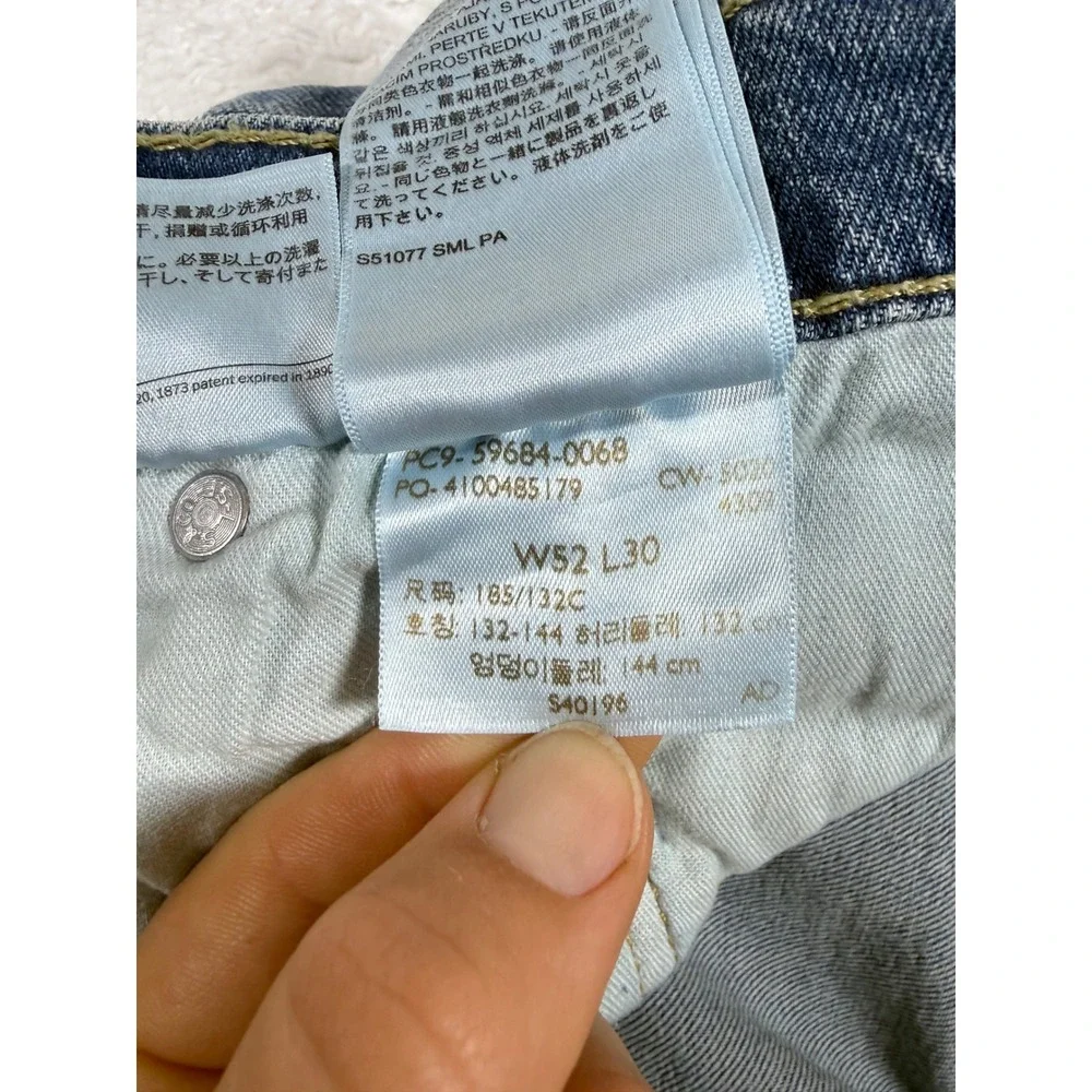 NEW Levi's 502 Taper Mens 52/30 Jeans Blue Spandex Stretch Flex Big and Tall